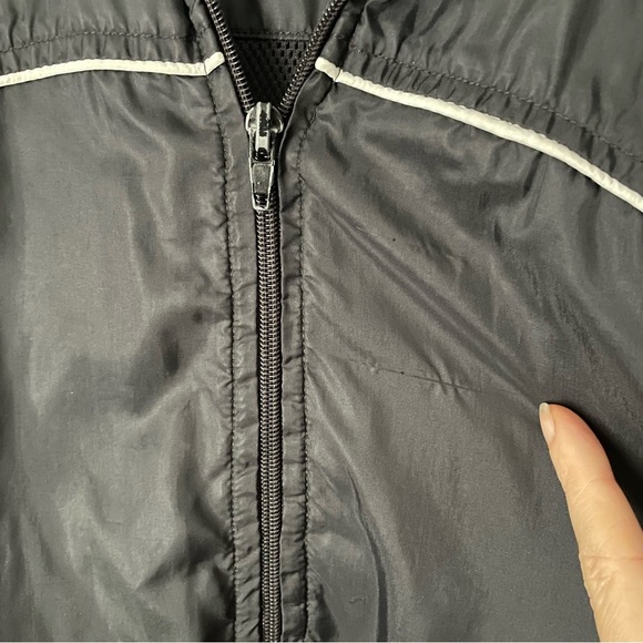 90s Vintage Nike Windbreaker Jacket Full Zip Black White Mens Size Medium - Picture 9 of 10
